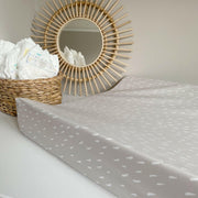 Anti-Roll Wedge Changing Mat - Greige Dash Print image 5