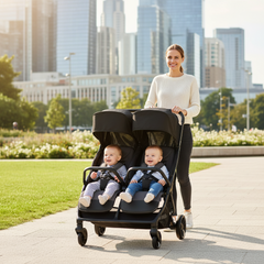 Jane, Twinside Twin Stroller, Coal