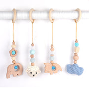 Beech Animal Baby Room Decoration Wooden Children's Rattle image 4