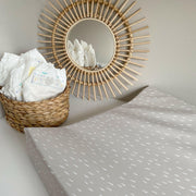 Anti-Roll Wedge Changing Mat - Greige Dash Print image 4