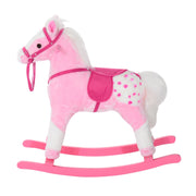 HOMCOM Plush Rocking Horse with Sound – Pink (3–6 Years) image 8