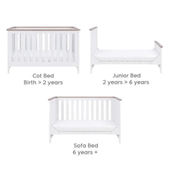 Tutti Bambini Verona 3-Piece Nursery Furniture Set – White & Oak
