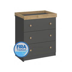 Shefa Kids 888 Changing Dresser – Graphite & Cremona Oak