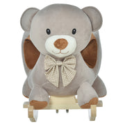 HOMCOM Plush Bear Rocking Toy with Sound – Grey (18–36 Months) image 8