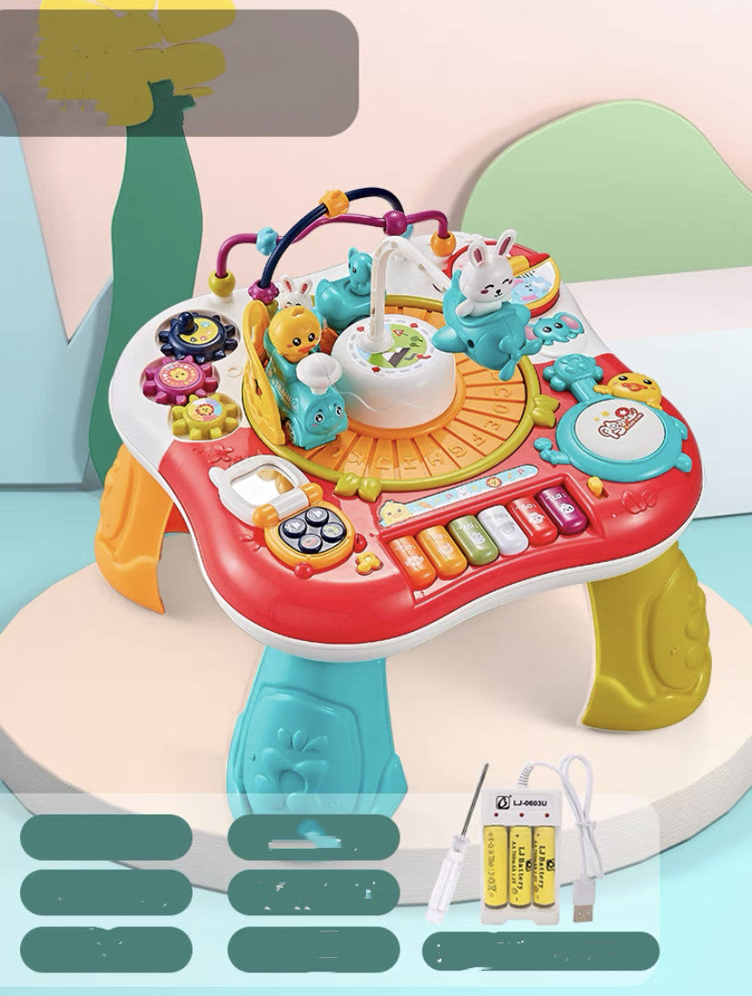 Baby Activity Table with Musical Piano, Lights & Interactive Toys