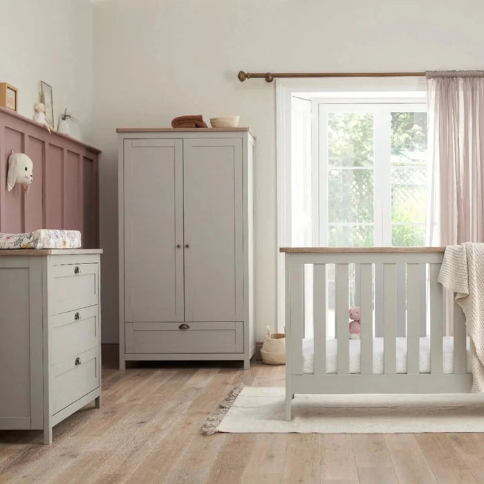 Tutti Bambini Verona 3-Piece Nursery Furniture Set – Dove Grey & Oak