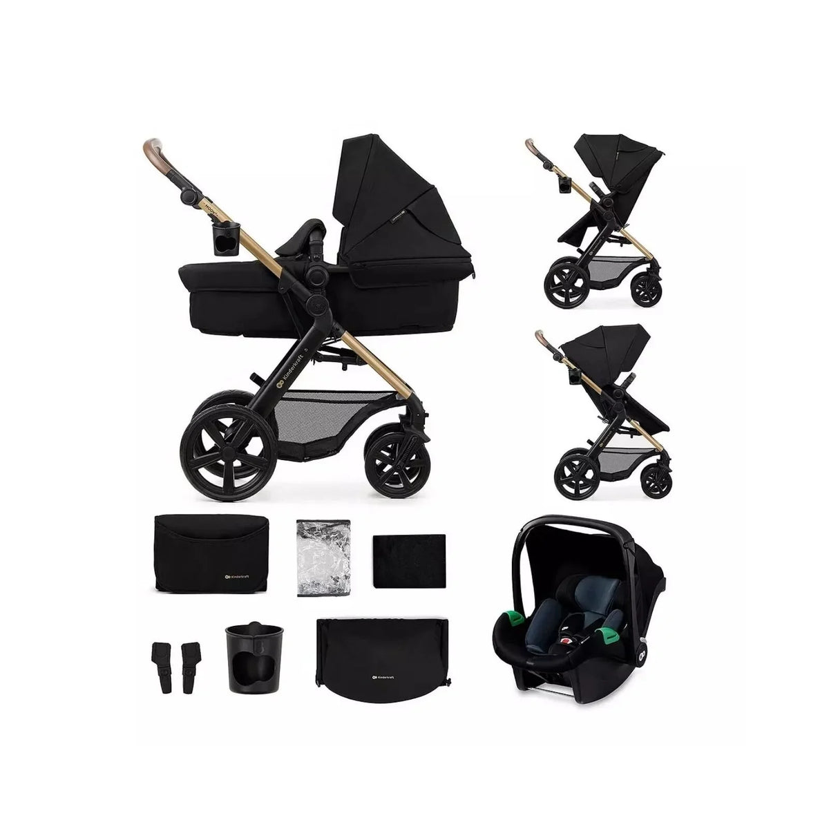 Kinderkraft Moov 2 3-in-1 Travel System - Black