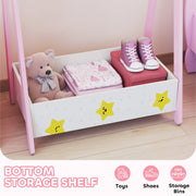AIYAPLAY Children's Clothing Rack with Storage Shelf – Pink image 4