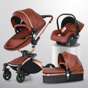 High Landscape Baby Stroller 360-degree Rotation 3-in-1 Basket Foldable image 5