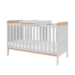 Tutti Bambini Rio Cot Bed with Cot Top Changer & Mattress - Dove Grey/Honey Oak