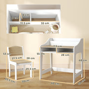 AIYAPLAY Kids Desk & Chair Set with Storage Shelves – Natural image 2