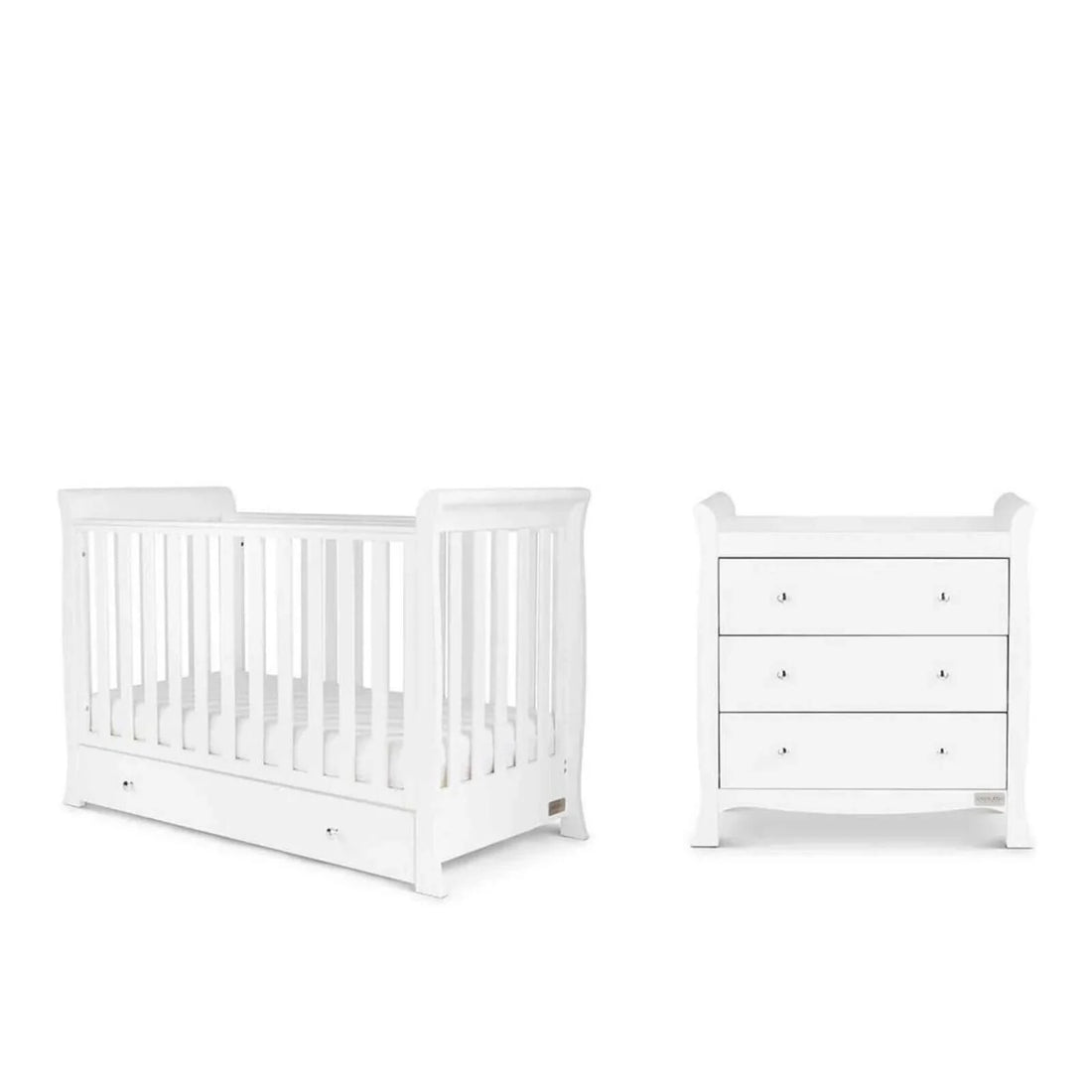 Ickle Bubba Snowdon 4 in 1 Mini 2 Piece Furniture Set White - Fibre Mattress