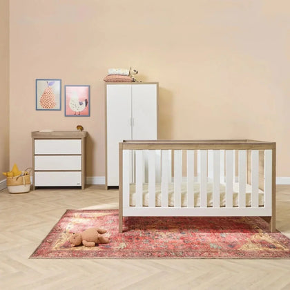 Tutti Bambini Modena 3-Piece Nursery Furniture Set – White & Oak