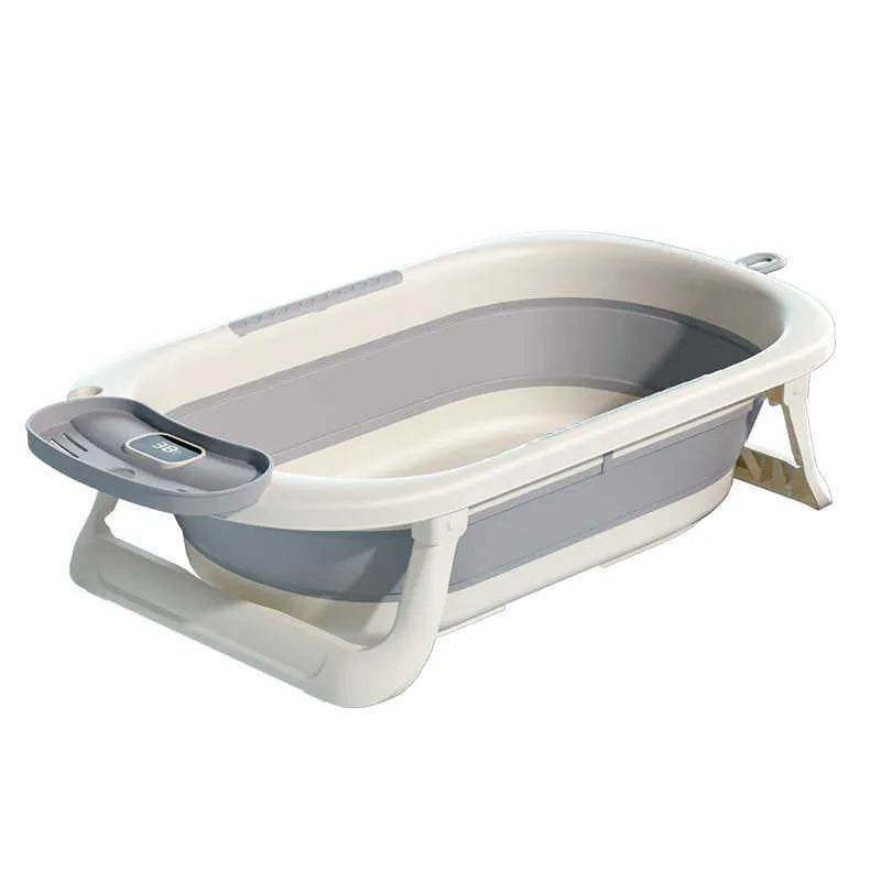 Foldable Baby Bath with Temperature Sensor – Portable New-born Bathtub