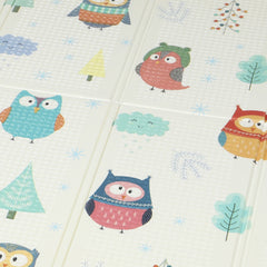 AIYAPLAY Foldable Baby Play Mat – Double-Sided Car Track & Owl Design, 200 x 150 cm