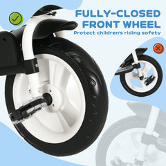 HOMCOM 6-in-1 Baby Push Tricycle with Parent Handle – Dark Blue