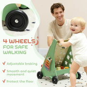 AIYAPLAY Wooden Baby Walker with Activity Toys – Green image 5