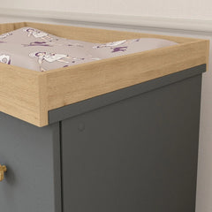 Shefa Kids 888 Changing Dresser – Graphite & Cremona Oak