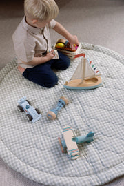 Ralphie Bear Sage Green Gingham Quilted Playmat image 1