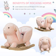 HOMCOM Plush Rabbit Rocking Toy with Sound – Pink (18–36 Months) image 4