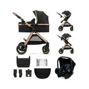 Kinderkraft Esme Pro 3-in-1 Travel System with Mink Pro Car Seat - Pure Black image 1