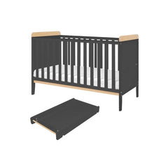 Tutti Bambini Rio 2-Piece Nursery Furniture Set – Slate & Honey Oak