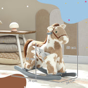 AIYAPLAY Plush Animal Rocking Horse with Sound – Brown image 2
