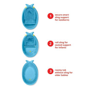 Skip Hop Moby Smart Sling 3-Stage Baby Bath Tub - Baby Beluga image 8