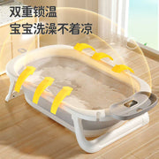 Foldable Baby Bath with Temperature Sensor – Portable New-born Bathtub image 6