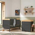 Tutti Bambini Rio 2-Piece Nursery Furniture Set – Slate & Honey Oak