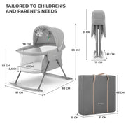 Kinderkraft Lovi 3-in-1 Baby Crib - Grey image 9