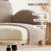 HOMCOM Swivel Rocking Armchair with Footstool – Adjustable Velvet Accent Chair image 4