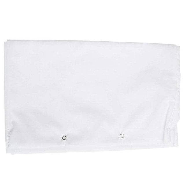White 9 ft maternity cover with two metal grommets