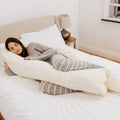 9 Ft Full Body Support Pillow with Removable Cream Cover