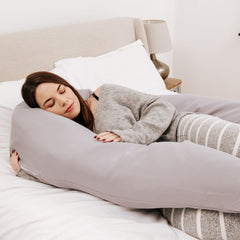 9 Ft Full Body Support Pillow with Removable Gray Cover