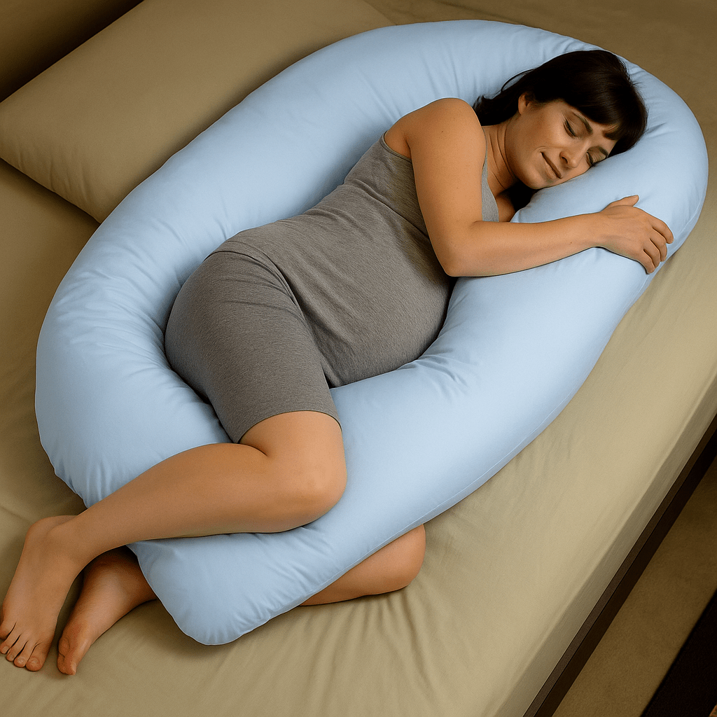 9 Ft Maternity Pillow And Case - Light Blue