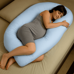 9 Ft Full Body Support Pillow with Removable Light Blue