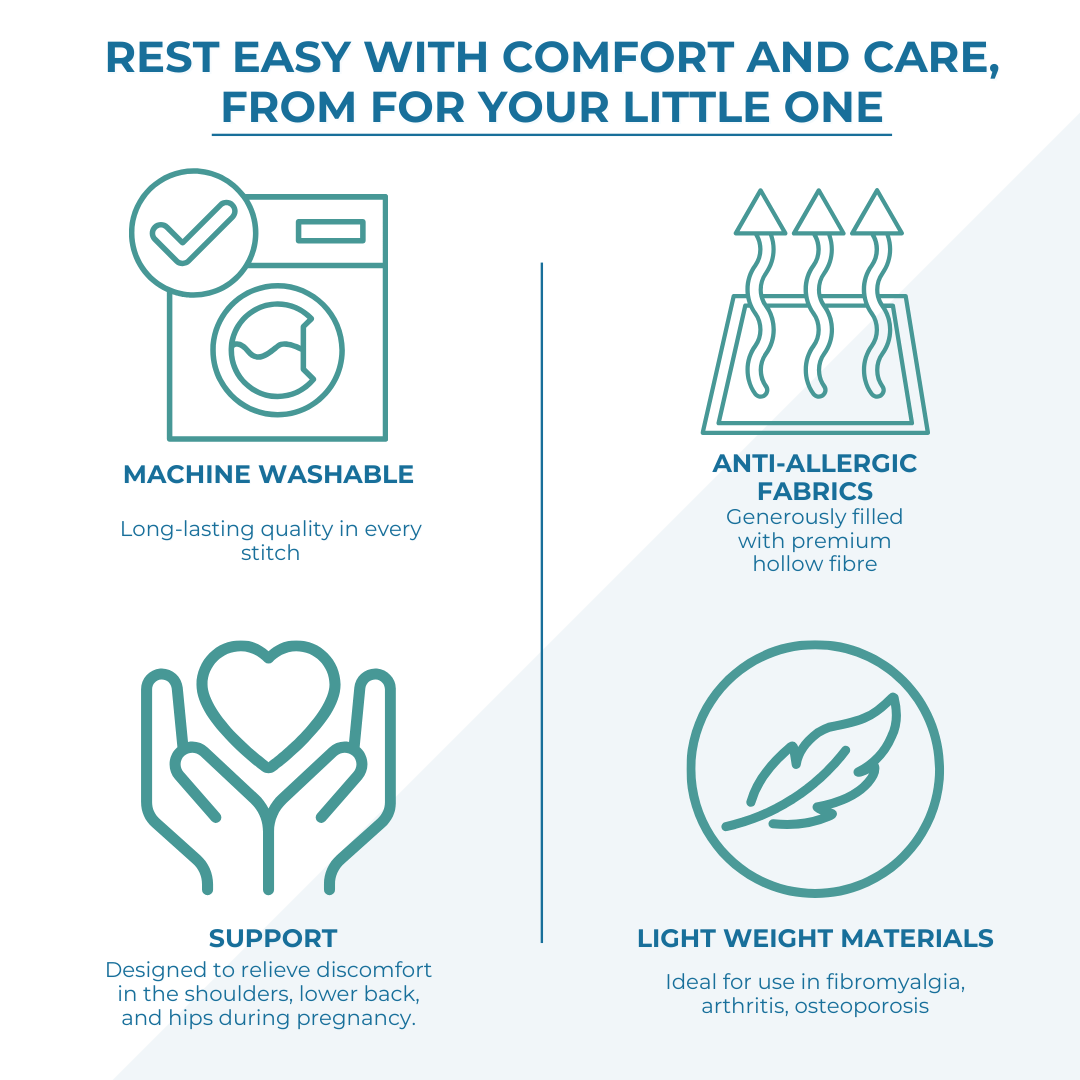 9 Ft Maternity Pillow And Case - Light Blue