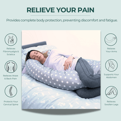 12 Ft Full Body Support Pillow with Removable Buttercup Cream Cover