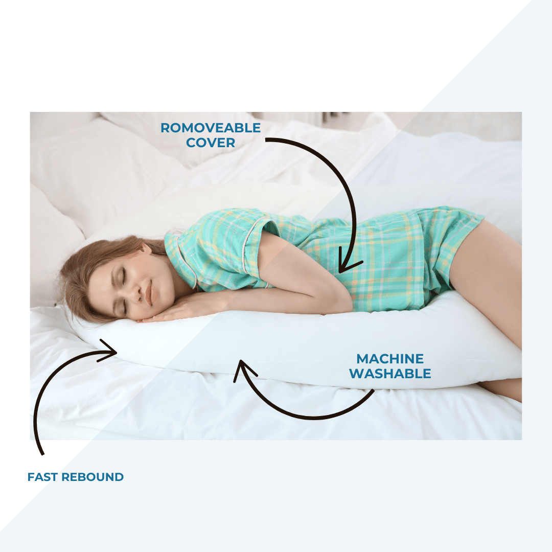 12 Ft Full Body Support Pillow with Removable Buttercup Cream Cover