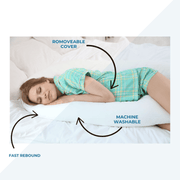 9ft Full Body Support Pillow with Removable Light Blue Cover image 4