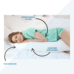 9 Ft Full Body Support Pillow with Removable Light Blue