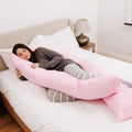 9 Ft Full Body Support Pillow with Removable Light Pink Cover