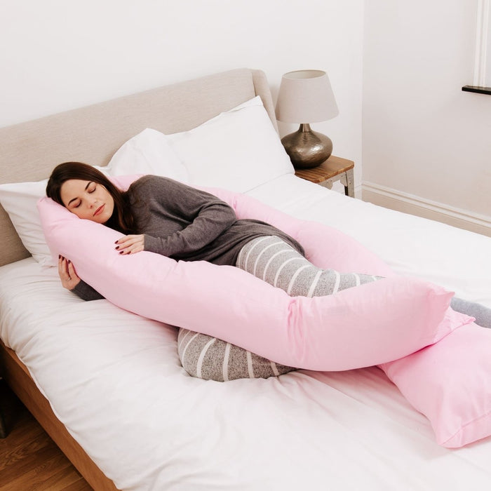 9 Ft Full Body Support Pillow with Removable Light Pink Cover