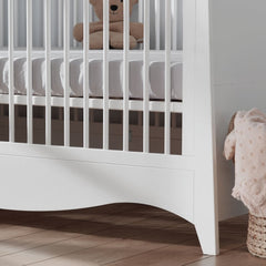 CuddleCo Clara 2 Piece Nursery Furniture Set with Cot Bed & Dresser – White/Ash