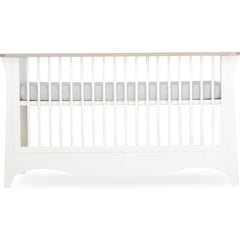 CuddleCo Clara 2 Piece Nursery Furniture Set with Cot Bed & Dresser – White/Ash