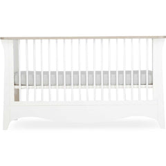 CuddleCo Clara 2 Piece Nursery Furniture Set with Cot Bed & Dresser – White/Ash