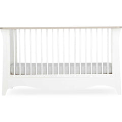 CuddleCo Clara 2 Piece Nursery Furniture Set with Cot Bed & Dresser – White/Ash