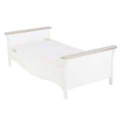 CuddleCo Clara 2 Piece Nursery Furniture Set with Cot Bed & Dresser – White/Ash
