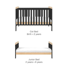 Tutti Bambini Rio 2-Piece Nursery Furniture Set – Slate & Honey Oak